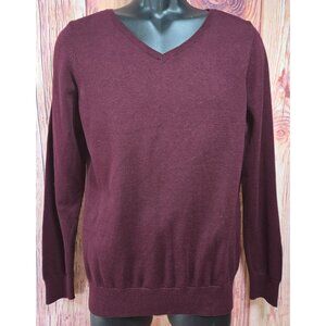 Clique Mens Burgundy V-Neck Sweater Medium‎ NWT